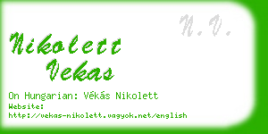 nikolett vekas business card